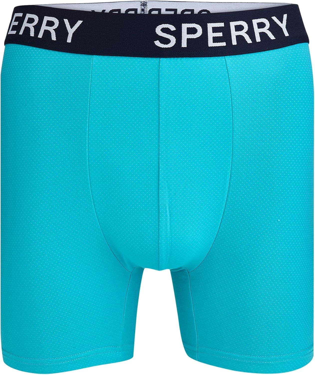 imageSperry 3Pack Mens Quick Dry Performance Mesh Boxer Briefs Moisture Wicking Cooling Breathable Nylon Mens Athletic BoxersNavy Green Pastel