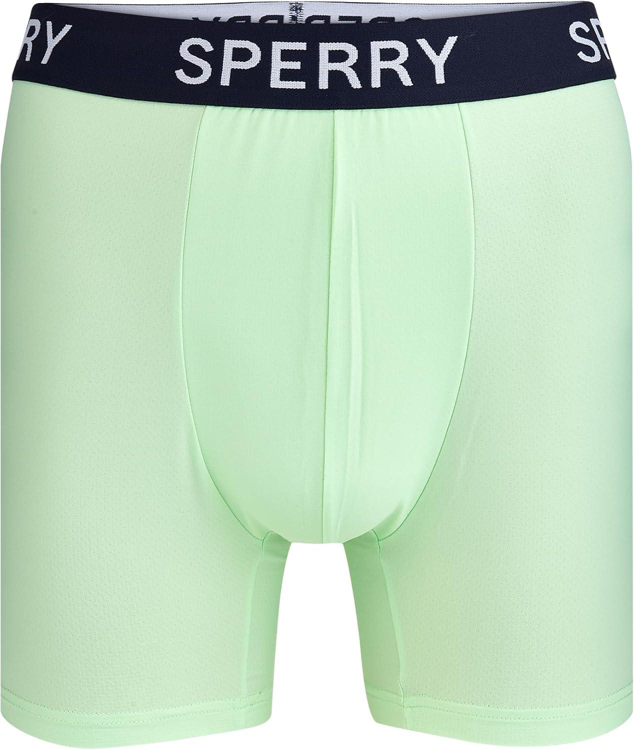 imageSperry 3Pack Mens Quick Dry Performance Mesh Boxer Briefs Moisture Wicking Cooling Breathable Nylon Mens Athletic BoxersNavy Green Pastel