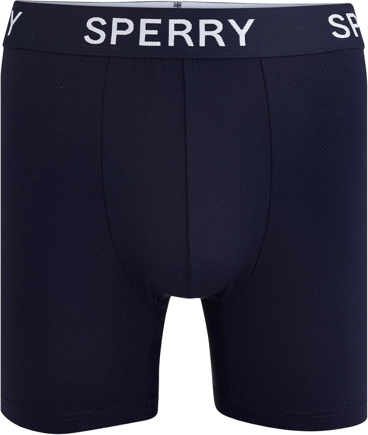 imageSperry 3Pack Mens Quick Dry Performance Mesh Boxer Briefs Moisture Wicking Cooling Breathable Nylon Mens Athletic BoxersNavy Pastel