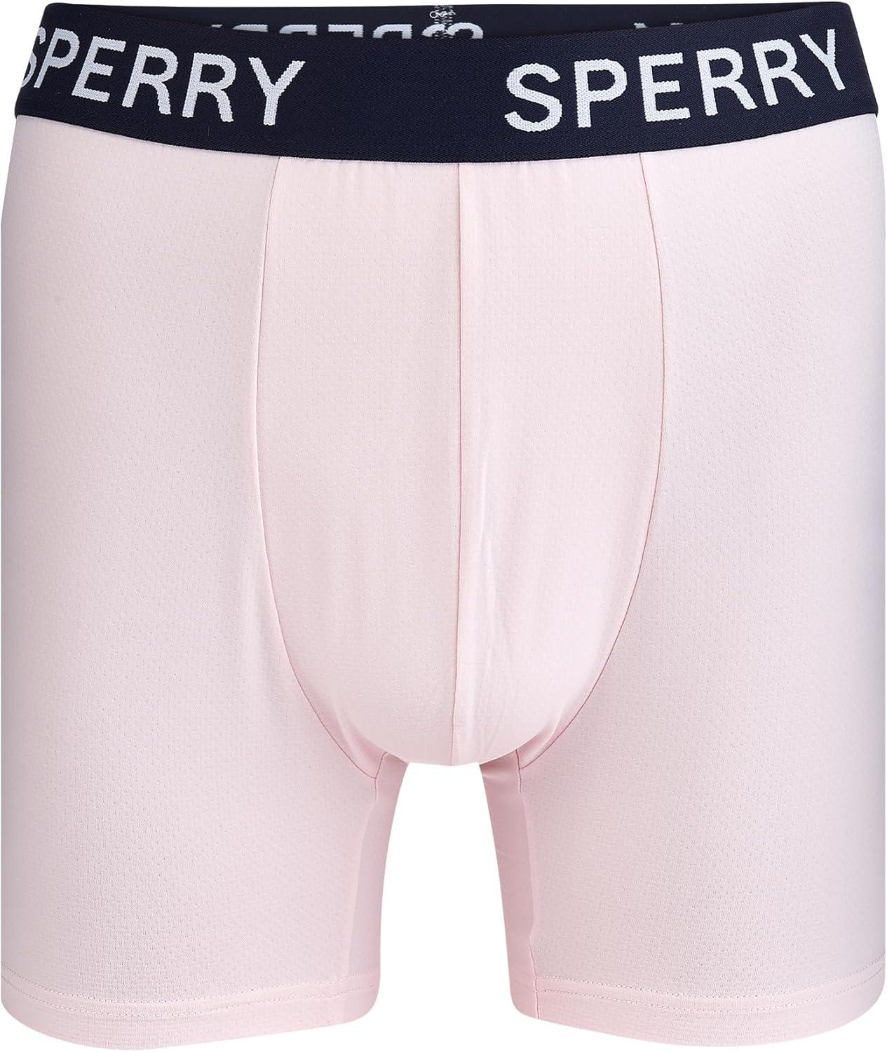 imageSperry 3Pack Mens Quick Dry Performance Mesh Boxer Briefs Moisture Wicking Cooling Breathable Nylon Mens Athletic BoxersNavy Pastel