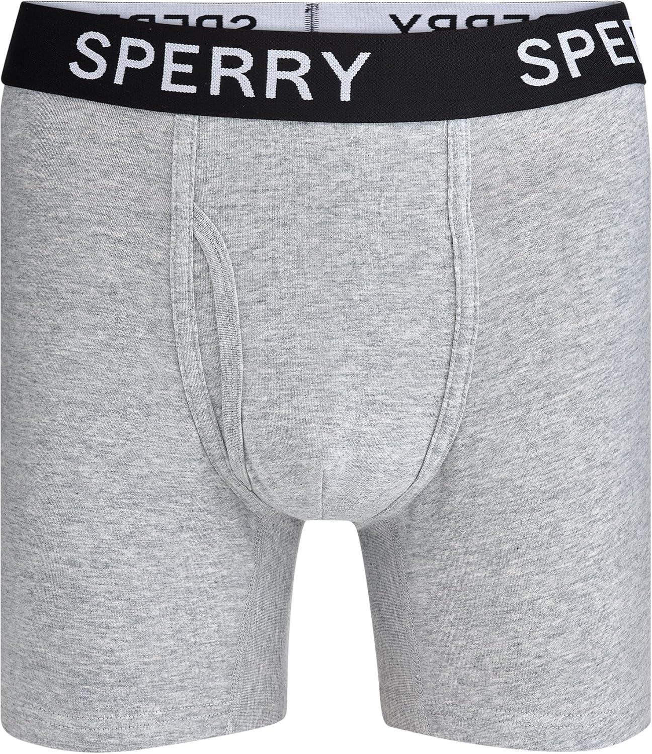 imageSperry 4Pack Mens Premium Cotton Stretch Boxer Briefs Everyday Comfort Cotton Mens Boxer Briefs with Fly Pouch ampamp 5 InseamMulti