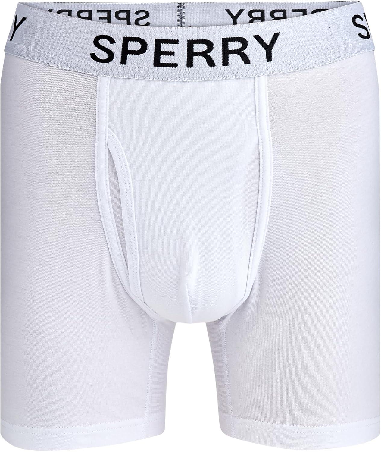 imageSperry 4Pack Mens Premium Cotton Stretch Boxer Briefs Everyday Comfort Cotton Mens Boxer Briefs with Fly Pouch ampamp 5 InseamMulti