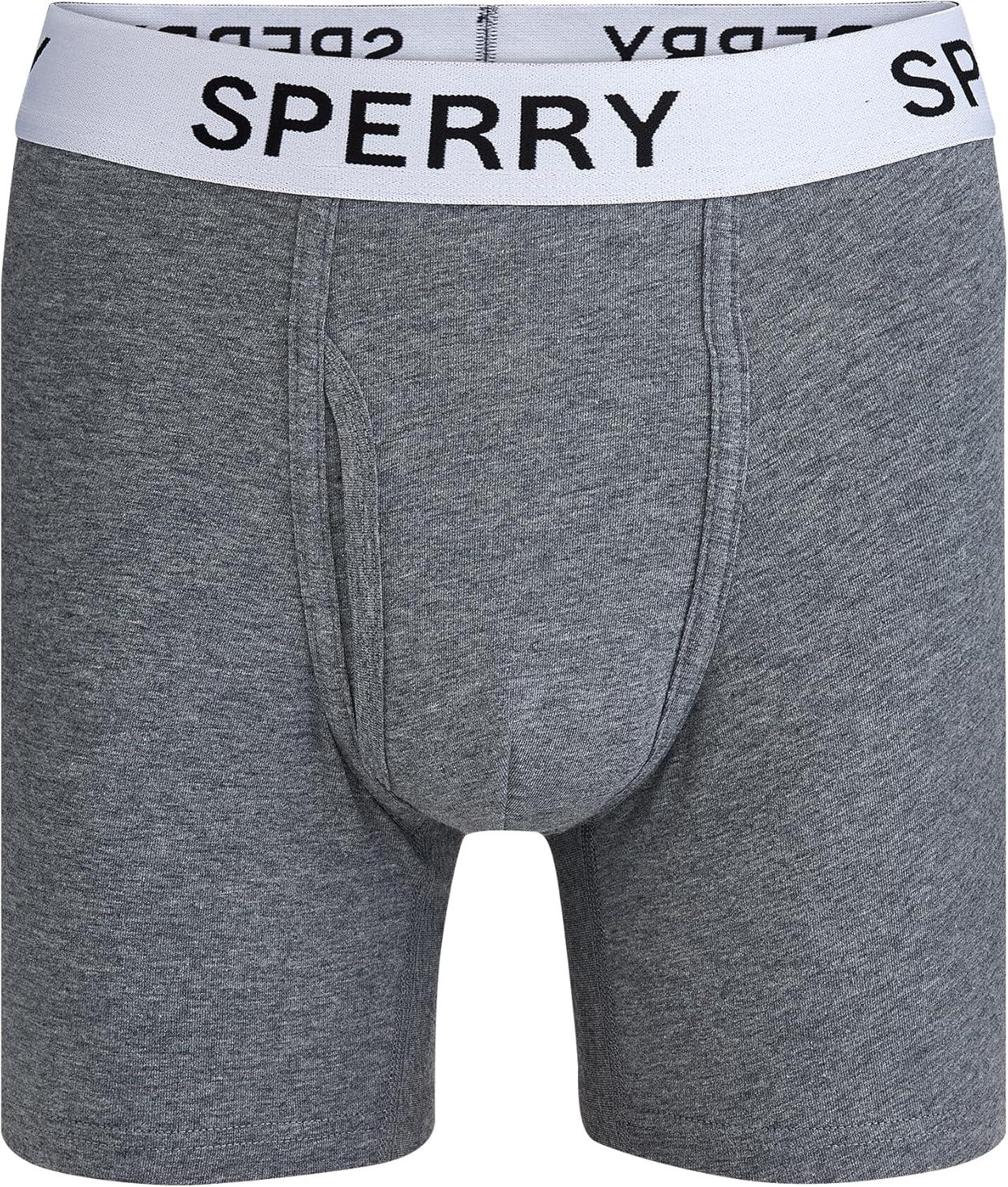 imageSperry 4Pack Mens Premium Cotton Stretch Boxer Briefs Everyday Comfort Cotton Mens Boxer Briefs with Fly Pouch ampamp 5 InseamMulti