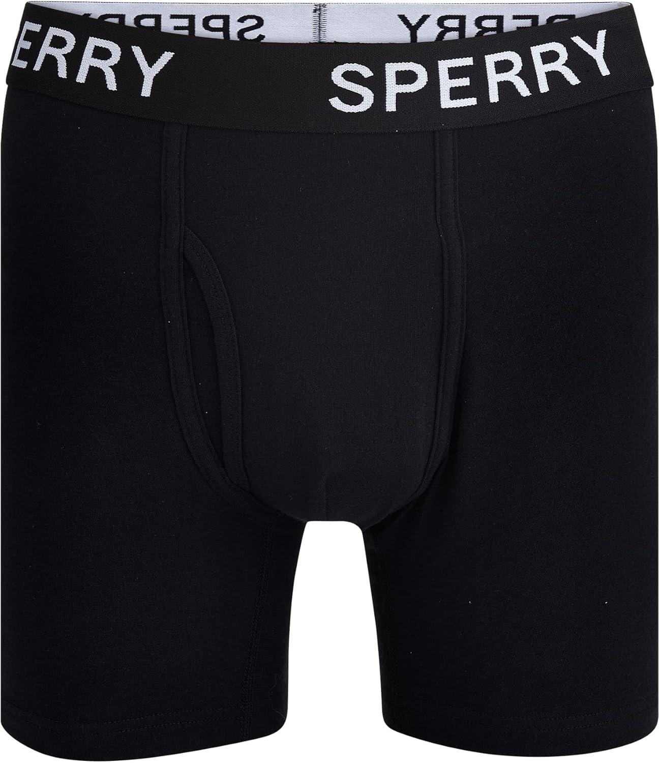 imageSperry 4Pack Mens Premium Cotton Stretch Boxer Briefs Everyday Comfort Cotton Mens Boxer Briefs with Fly Pouch ampamp 5 InseamMulti