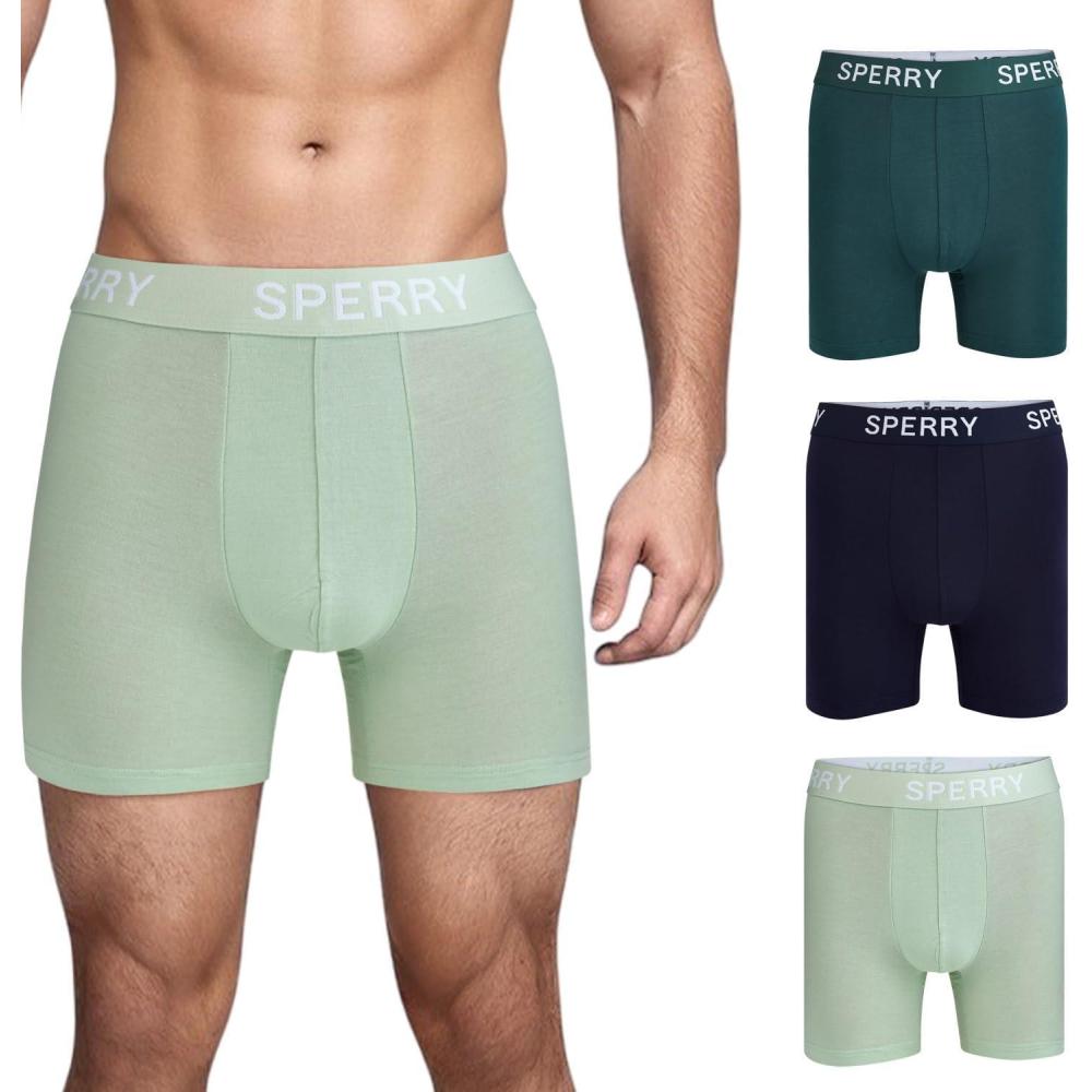imageSperry 3Pack Mens Soft Modal Boxer Briefs  Luxuriously Soft Breathable ampamp Comfortable Stretch Micro Modal Underwear MenDark Green Multi
