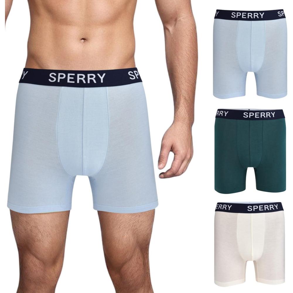 imageSperry 3Pack Mens Soft Modal Boxer Briefs  Luxuriously Soft Breathable ampamp Comfortable Stretch Micro Modal Underwear MenGreen Multi