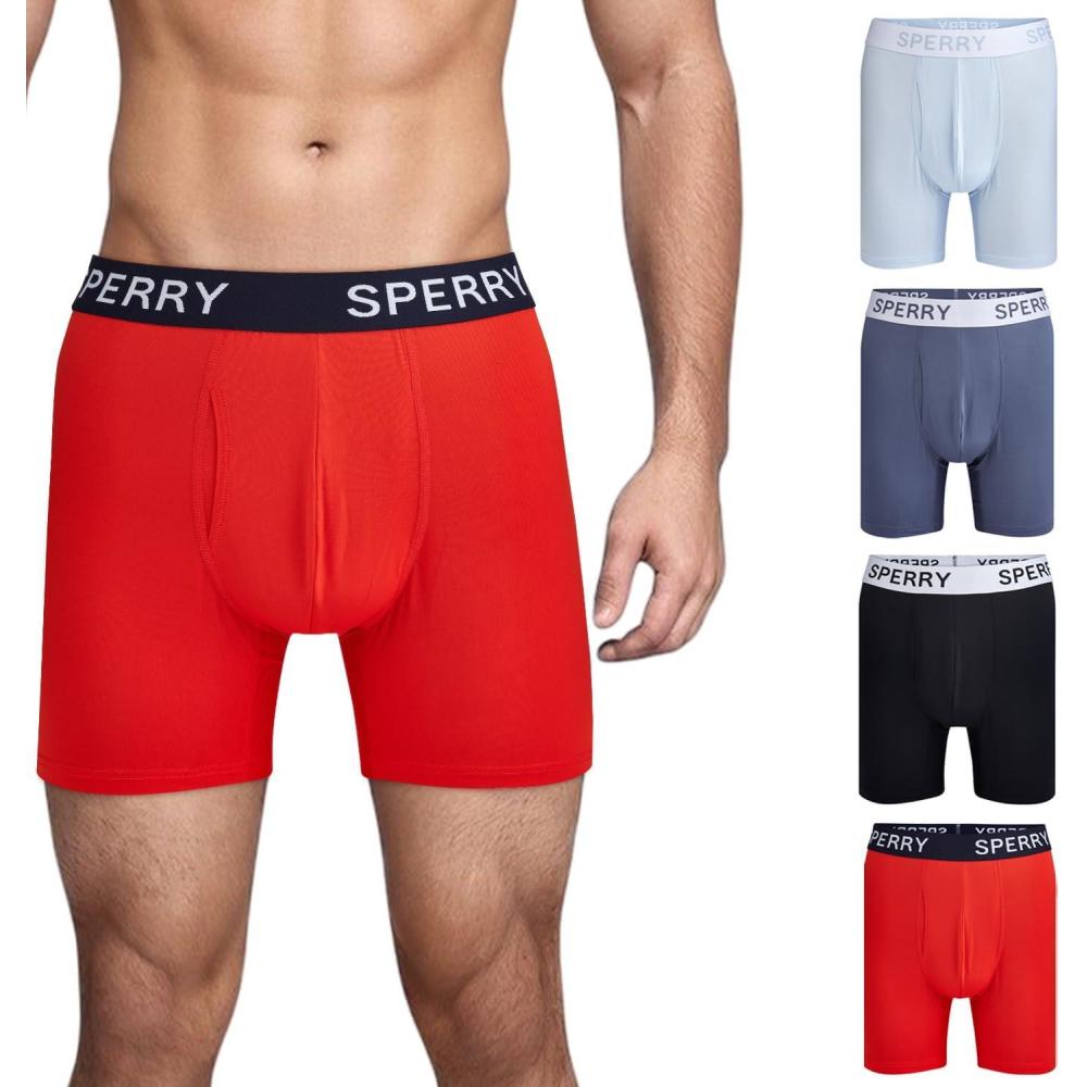 imageSperry 4Pack Everyday Mens Performance Boxer Briefs  QuickDry Breathable Comfortable Polyester Boxer Briefs for MenBlack Multi