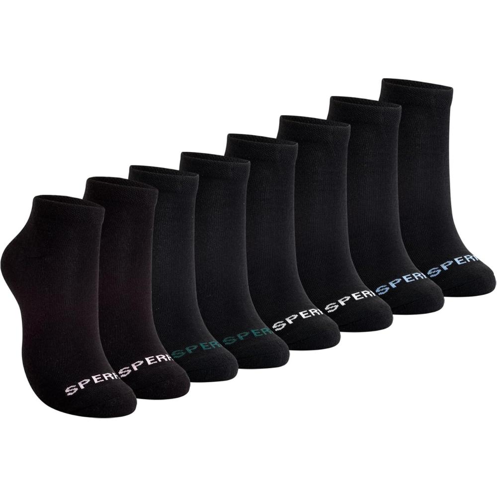 imageSperry Mens 8Pack Cushion Comfort Low Cut Ankle Socks  Breathable MoistureWicking Athletic Low Cut Socks for Everyday UseBlack