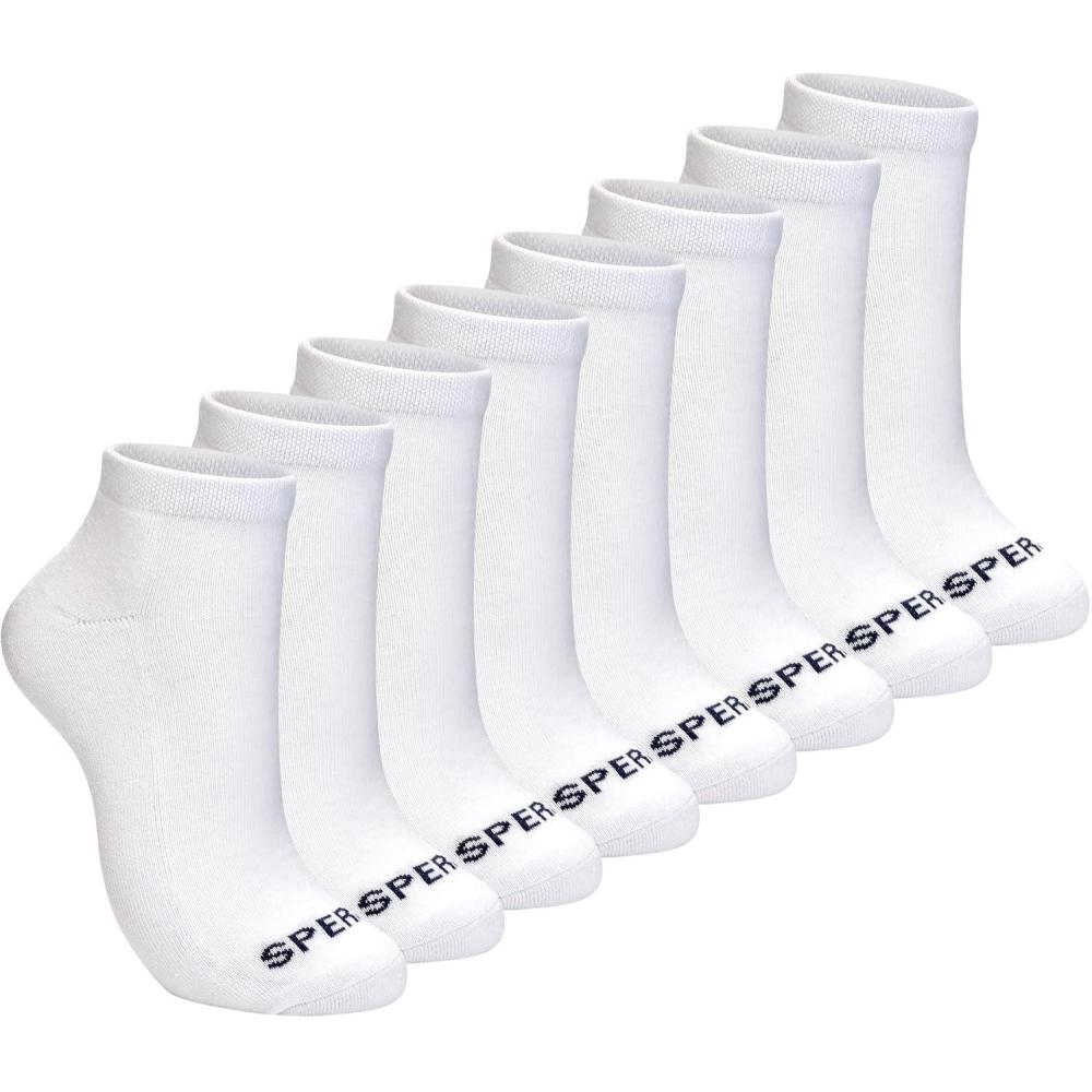 imageSperry Mens 8Pack Cushion Comfort Low Cut Ankle Socks  Breathable MoistureWicking Athletic Low Cut Socks for Everyday UseWhite