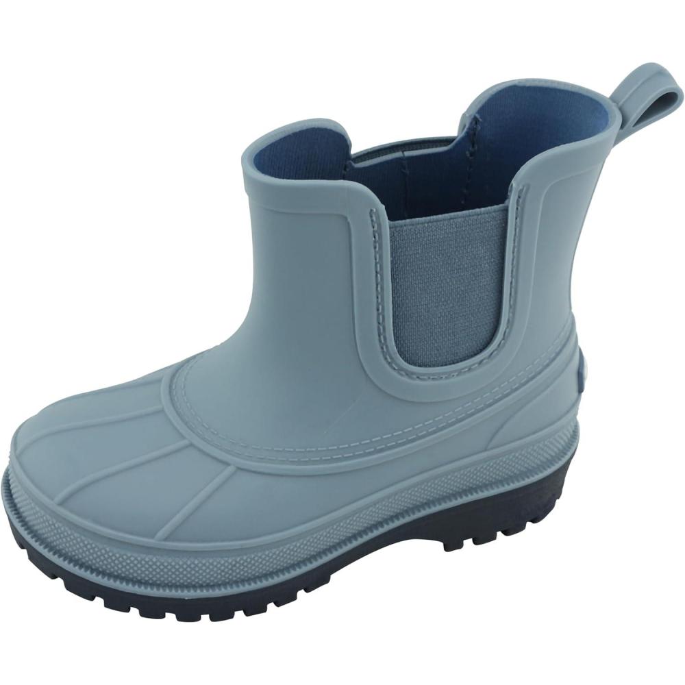 imageSperry Toddler Chelsea Rain Boots Waterproof Rubber Kids Rainboot GirlsBoys Light Water Shoes for Muddy ParkHikingSlate