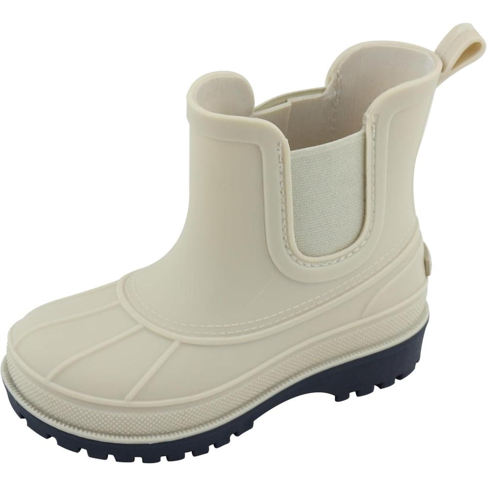 imageSperry Toddler Chelsea Rain Boots Waterproof Rubber Kids Rainboot GirlsBoys Light Water Shoes for Muddy ParkHikingTaupe