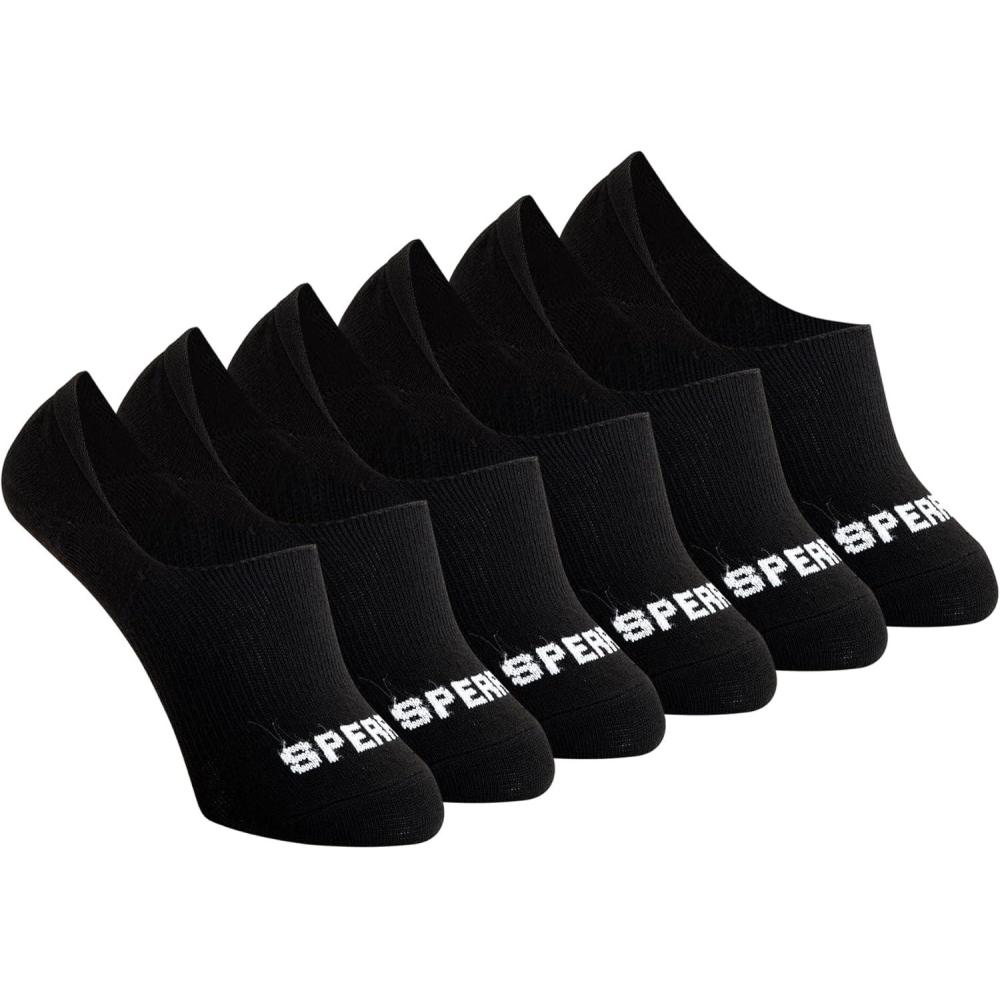 imageSperry Womens 6Pack Arch Hugger Liner Socks  No Show NonSlip Cushioned Invisible Socks for Women Sneaker Low CutBlack