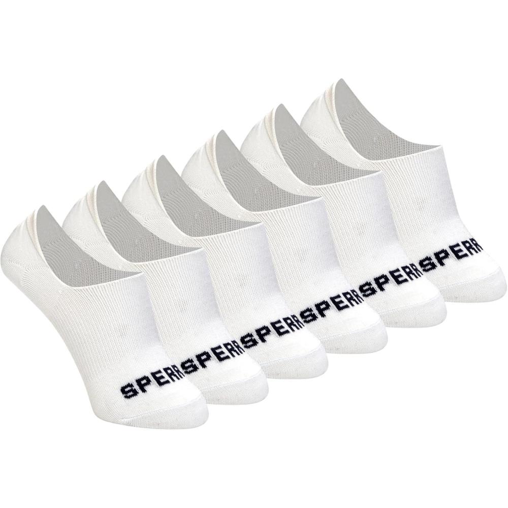 imageSperry Womens 6Pack Arch Hugger Liner Socks  No Show NonSlip Cushioned Invisible Socks for Women Sneaker Low CutWhite