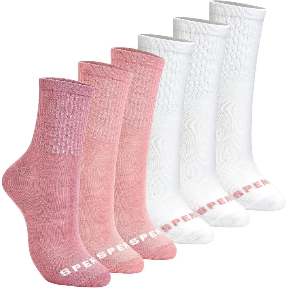 imageSperry Womens 6Pack Mini Crew Socks  Soft ampamp Breathable Short Crew Socks High Quarter Socks for AllDay ComfortPink Multi