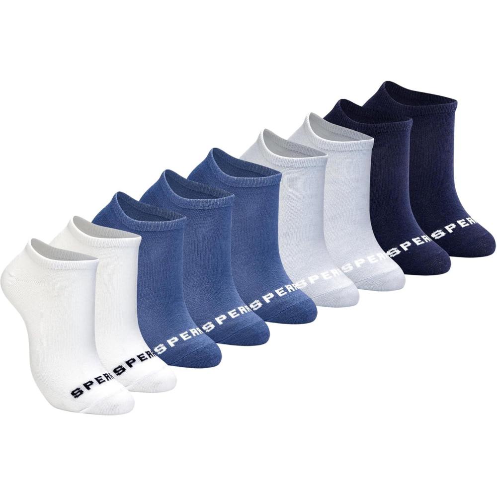 imageSperry Womens 9Pack Low Cut Ankle Socks  Breathable MoistureWicking Cushioned NoShow Fit for Everyday ampamp Athletic WearBlue Multi