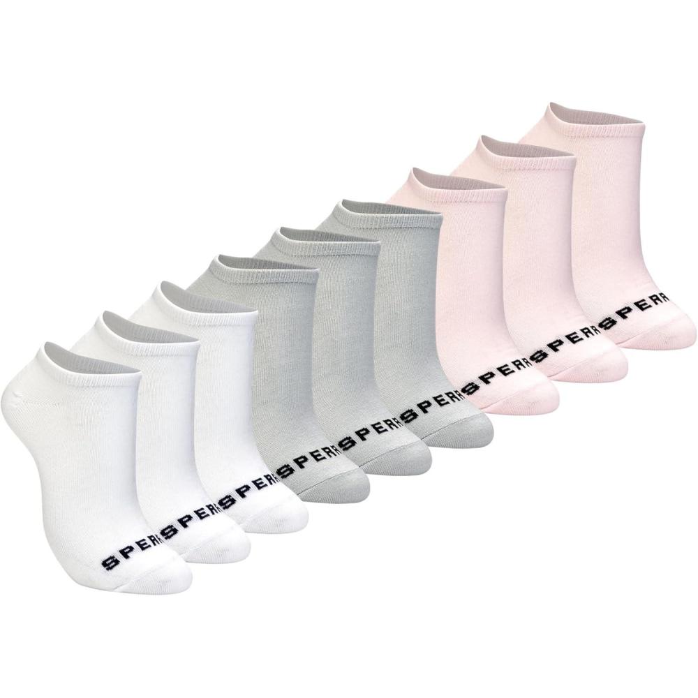 imageSperry Womens 9Pack Low Cut Ankle Socks  Breathable MoistureWicking Cushioned NoShow Fit for Everyday ampamp Athletic WearPink Multi