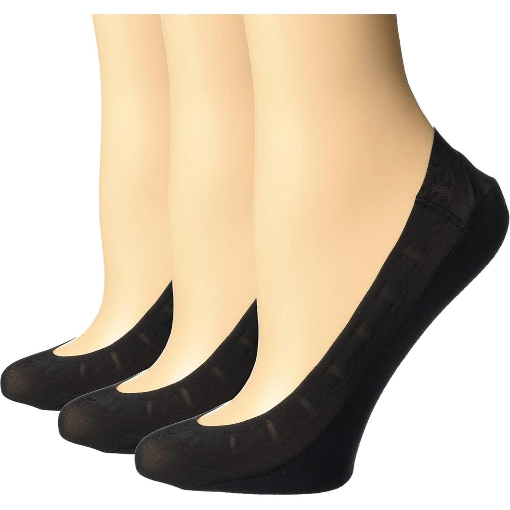 imageSperry womens Solid Cotton Laser Cut Liner Socks  3 Pair Pack  Soft and LightweightBlack 3 Pairs