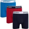 Sperry 3-Pack Mens Quick Dry Performance Mesh Boxer Briefs – Moisture Wicking, Cooling, Breathable Nylon Mens Athletic Boxers(Blue Red Multi)