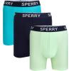 Sperry 3-Pack Mens Quick Dry Performance Mesh Boxer Briefs – Moisture Wicking, Cooling, Breathable Nylon Mens Athletic Boxers(Navy Green Pastel)