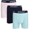 Sperry 3-Pack Mens Quick Dry Performance Mesh Boxer Briefs – Moisture Wicking, Cooling, Breathable Nylon Mens Athletic Boxers(Navy Pastel)