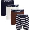Sperry 4-Pack Mens Premium Cotton Stretch Boxer Briefs – Everyday Comfort Cotton Mens Boxer Briefs with Fly Pouch & 5” Inseam(Blue Multi)