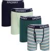 Sperry 4-Pack Mens Premium Cotton Stretch Boxer Briefs – Everyday Comfort Cotton Mens Boxer Briefs with Fly Pouch & 5” Inseam(Dark Green Multi)