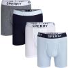 Sperry 4-Pack Mens Premium Cotton Stretch Boxer Briefs – Everyday Comfort Cotton Mens Boxer Briefs with Fly Pouch & 5” Inseam(Navy Multi)