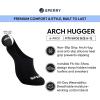 Sperry Men’s 6-Pack Arch Hugger No Show Socks, Non-Slip Loafer Socks for Boat Shoes, Low Cut Invisible Liners with Heel Grip(Black)