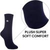 Sperry Unisex Super Soft Cushioned Mid Crew Socks, 3-Pack – Plush Comfort, Warm Winter Half Crew Fit(Navy)