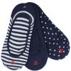 Sperry womens Microfiber No Show Liner Socks – 3 Pair Pack – Lightweight Casual Micro Liners(Navy Stripes and Dots (3 Pairs))