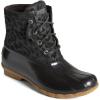 Sperry womens Saltwater Cheetah Duck Boot(Black)