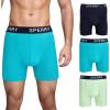 Sperry 3-Pack Mens Quick Dry Performance Mesh Boxer Briefs – Moisture Wicking, Cooling, Breathable Nylon Mens Athletic Boxers(Navy Green Pastel)