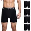 Sperry 4-Pack Mens Premium Cotton Stretch Boxer Briefs – Everyday Comfort Cotton Mens Boxer Briefs with Fly Pouch & 5” Inseam(Black)