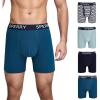 Sperry 4-Pack Mens Premium Cotton Stretch Boxer Briefs – Everyday Comfort Cotton Mens Boxer Briefs with Fly Pouch & 5” Inseam(Blue Multi Stripe)