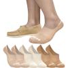 Sperry Men’s 6-Pack Arch Hugger No Show Socks, Non-Slip Loafer Socks for Boat Shoes, Low Cut Invisible Liners with Heel Grip(Beige)