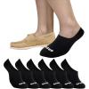 Sperry Men’s 6-Pack Arch Hugger No Show Socks, Non-Slip Loafer Socks for Boat Shoes, Low Cut Invisible Liners with Heel Grip(Black)