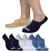 Sperry Men’s 6-Pack Arch Hugger No Show Socks, Non-Slip Loafer Socks for Boat Shoes, Low Cut Invisible Liners with Heel Grip(Blue Multi)