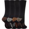 Sperry Mens Work Socks, 4-Pack Half Cushioned Crew – Soft Cotton Moisture-Wicking Boot Socks with Reinforced Heel and Toe(Black Multi)