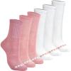 Sperry Women’s 6-Pack Mini Crew Socks – Soft & Breathable Short Crew Socks, High Quarter Socks for All-Day Comfort(Pink Multi)