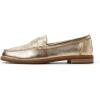 Sperry Women’s Seaport Penny PlushWave Saffiano / Metallic Leather Penny Loafer(Gold)