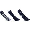 Sperry womens Microfiber No Show Liner Socks – 3 Pair Pack – Lightweight Casual Micro Liners(Navy Stripes and Dots (3 Pairs))