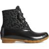 Sperry womens Saltwater Cheetah Duck Boot(Black)