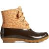 Sperry womens Saltwater Cheetah Duck Boot(Tan)