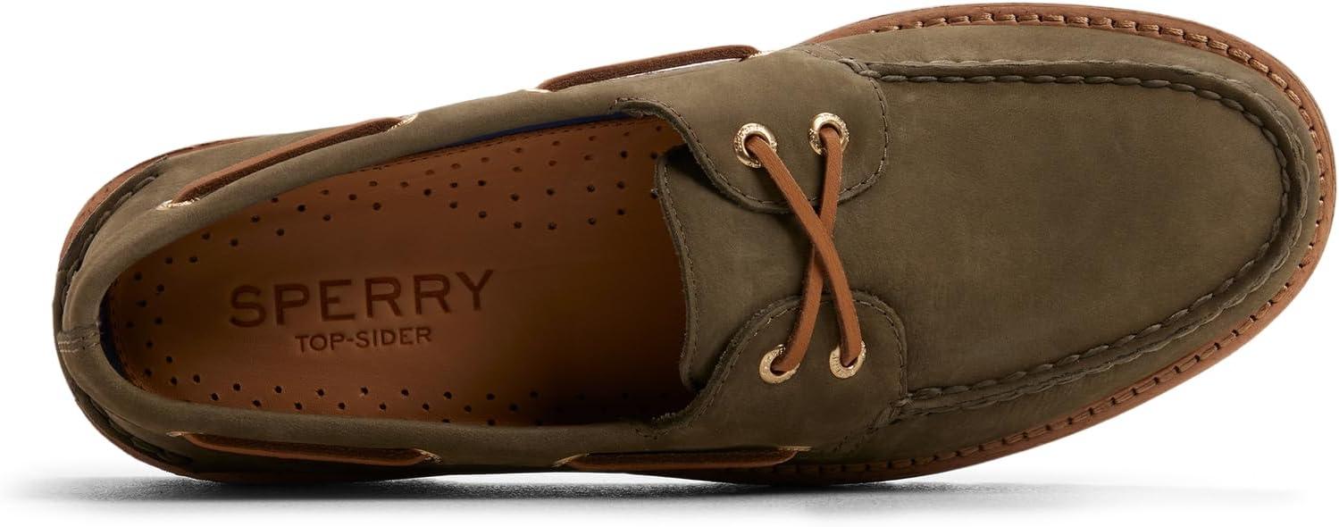 imageSperry Mens Authentic Original 2 Eye Leather Lug Boat ShoeOlive Nubuck