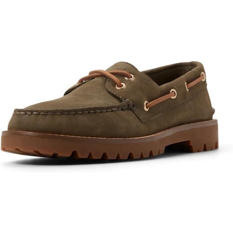 imageSperry Mens Authentic Original 2 Eye Leather Lug Boat ShoeOlive Nubuck