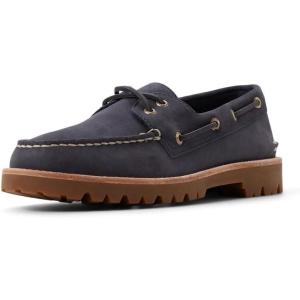 Sperry Mens Authentic Original 2 Eye Leather Lug Boat Shoe(Navy Nubuck)