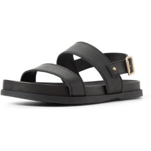 Sperry womens Capri Leather Two Strap Slingback Sandal(Black)