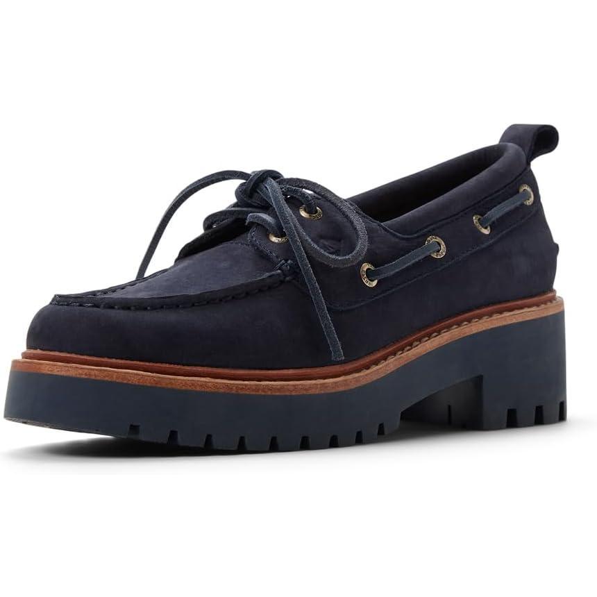 imageSperry Womens Authentic Original 2 Eye Leather Lug Boat ShoeNavy Nubuck
