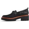 Sperry Womens Authentic Original 2 Eye Leather Lug Boat Shoe(Black)